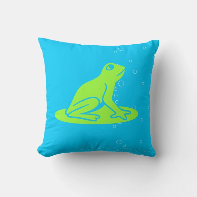 ranas verdes sobre almohada azul (Anverso)