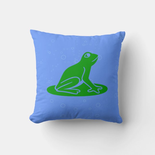 ranas verdes sobre almohada azul (Anverso)