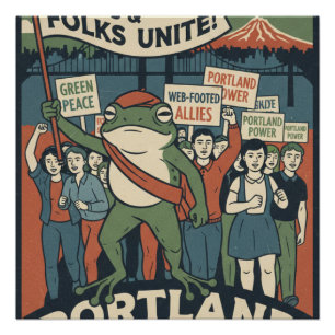 Ranas y Gente Unida – Póster de Solidaridad de Por
