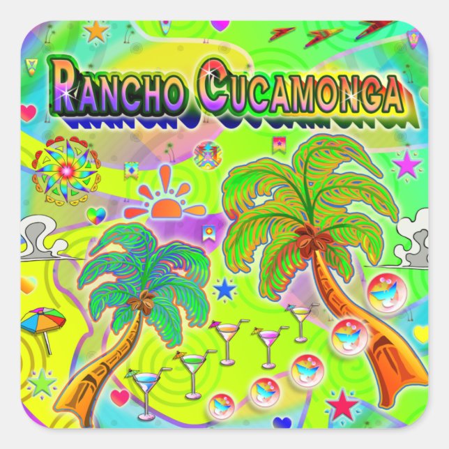 Rancho Cucamonga Mind Focus Pegatina (Anverso)