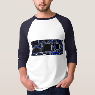 Rancho de manga 3/4 de la camiseta azul del circui