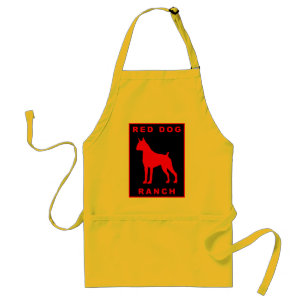 Rancho rojo del perro - delantal