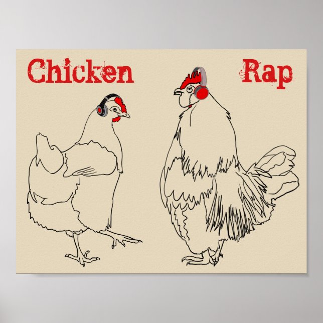 Rap de pollo Gratis Gracioso Arte Animal Humor veg (Frente)