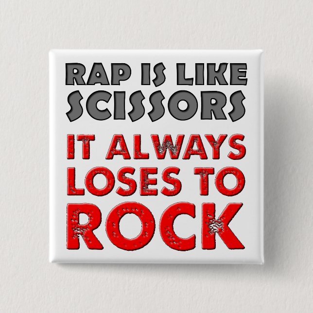 Rap Versus Rock Paper Scissors Botón Divertido Ins (Anverso)