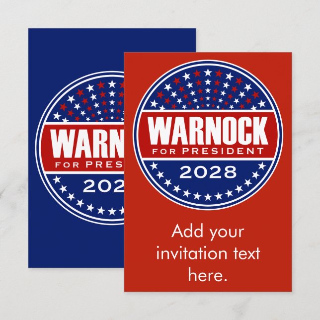Raphael Warnock para Presidente 2028 (Anverso / Reverso)