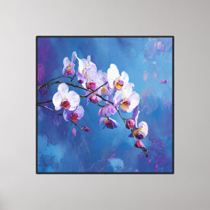 Rapsodia de Orquídeas Lienzo Floral Abstracto