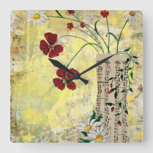Rapsodia del reloj de pared de flores