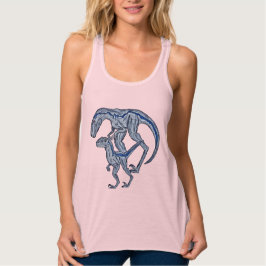 Raptor dinosaur women's tank top