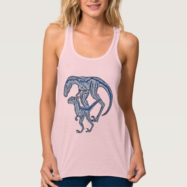 Raptor dinosaur women's tank top (Anverso)