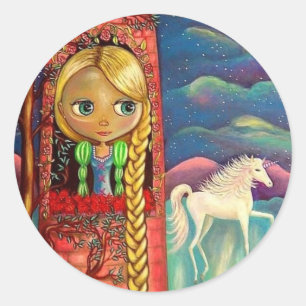 Rapunzel y el Pegatina de Unicorn