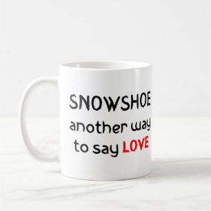 raqueta de nieve amor taza de café