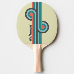 Raqueta de Ping Pong con Nombre y Raya de Pistacho