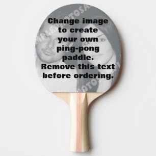 Raqueta de tenis de mesa de fotografía personaliza