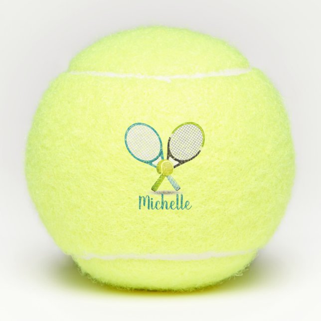 Raqueta de tenis personalizada y bolas de tenis de (Anverso)