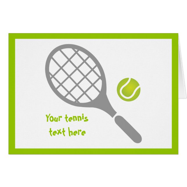 Raqueta de tenis y tarjeta de saludo de personaliz (Anverso (Horizontal))
