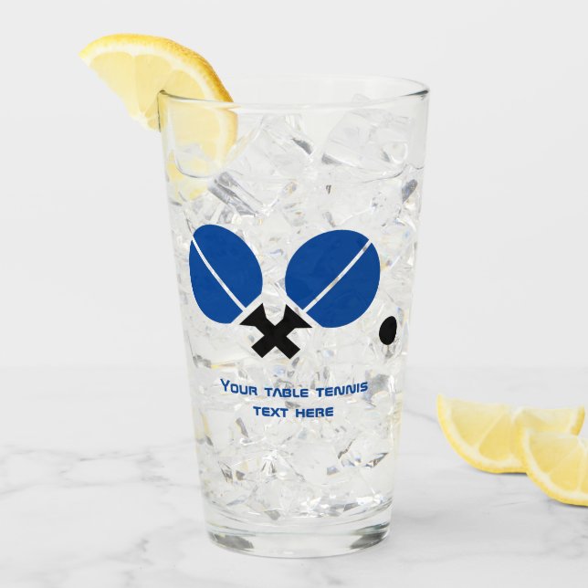 Raquetas de tenis de mesa y pelota de vidrio azul  (Anverso (hielo))