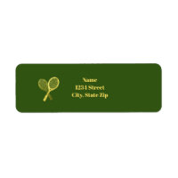 Raquetas de tenis doradas Etiquetas de dirección d