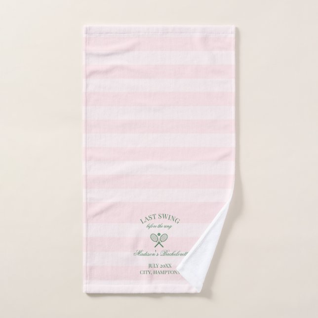Raquetas de tenis verdes con rayas rosadas (Toalla de mano)