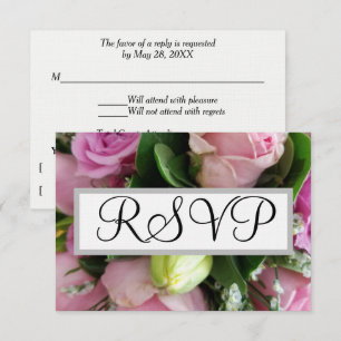Rasas rosadas RSVP de bodas