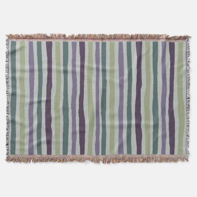 Rasca una manta con hermosas rayas, verde oliva (Anverso)