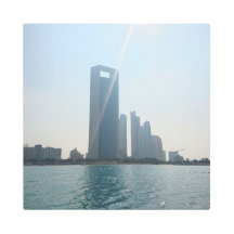 Rascacielos y Sunshine arte Metalizado de 16" x 16