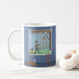 Rascando de niño deja taza de café