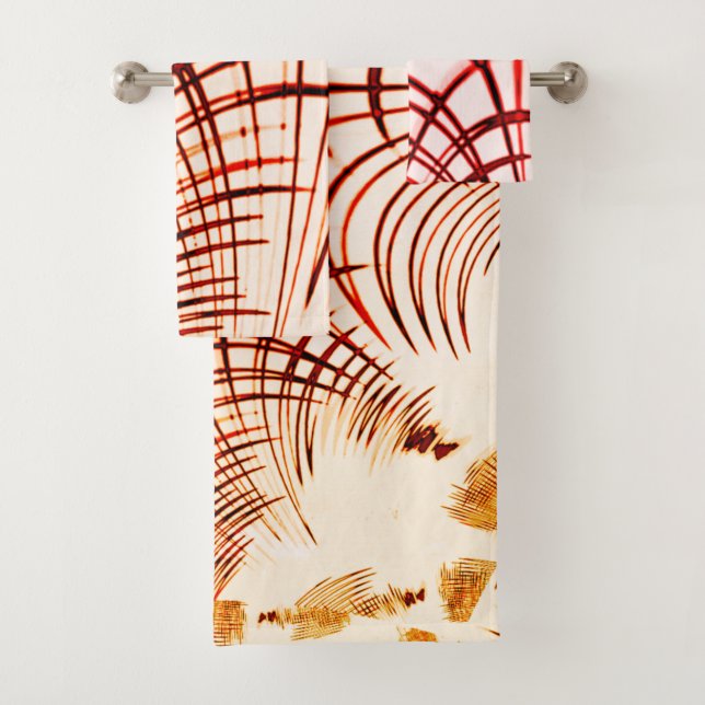 Rasgos curvos rojos cruzados con efecto envejecido (In situ)