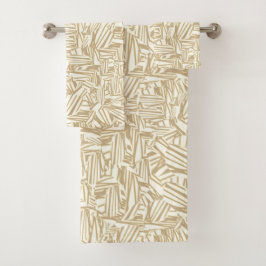 Rasgos marrón claro o beige y blanco