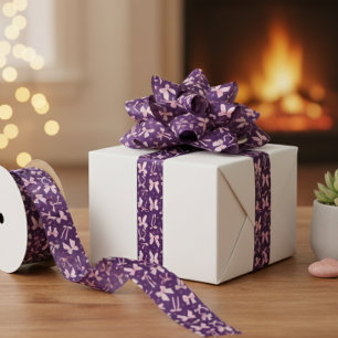 Raso Cinta de Lazo Morado Elegante para Envolver Regalo