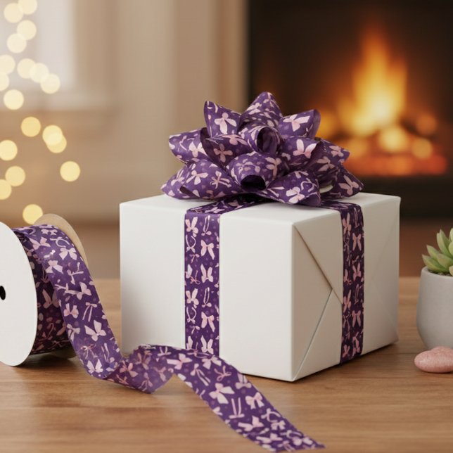Raso Cinta de Lazo Morado Elegante para Envolver Regalo (Subido por el creador)