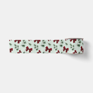 Raso Elegante lazo rojo de vegetación invernal