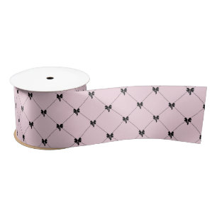 Raso Envoltura de regalo con lazo rosa y negro
