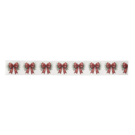 Raso Lazo de Navidad de Acuarela Roja