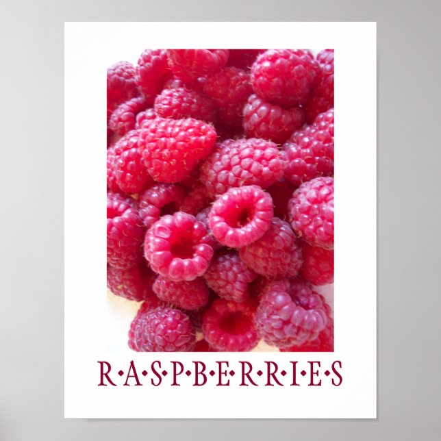 Raspberries Kitchen Poster de arte (Frente)