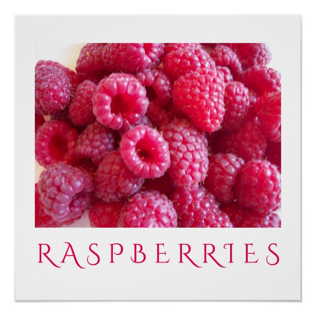 Raspberries Kitchen Poster de arte para decoración (Anverso)