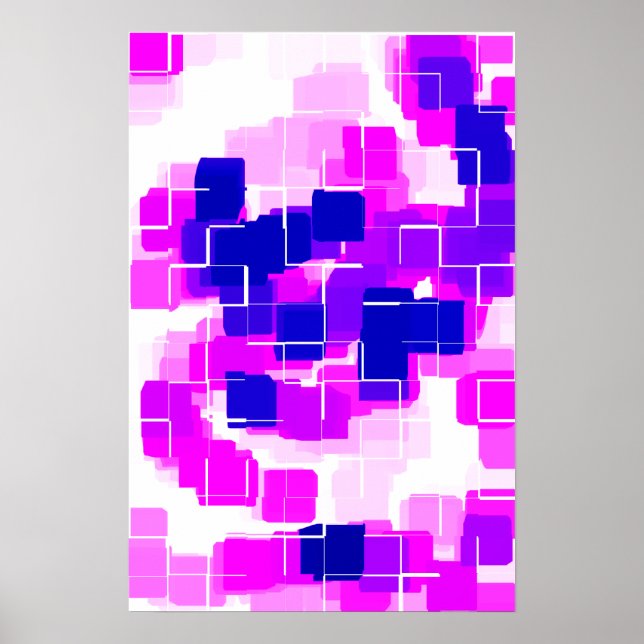 "Raspberry azul" Arte geométrico (Frente)
