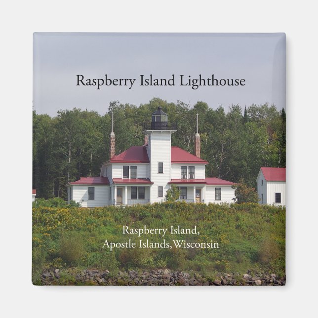 Raspberry Island Lighthouse imán (Frente)