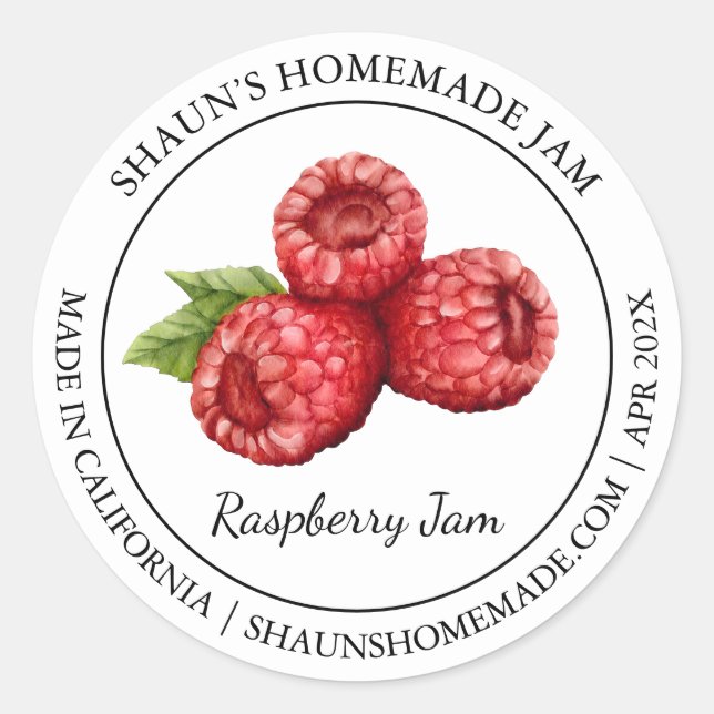 Raspberry Jam Etiqueta moderna (Anverso)