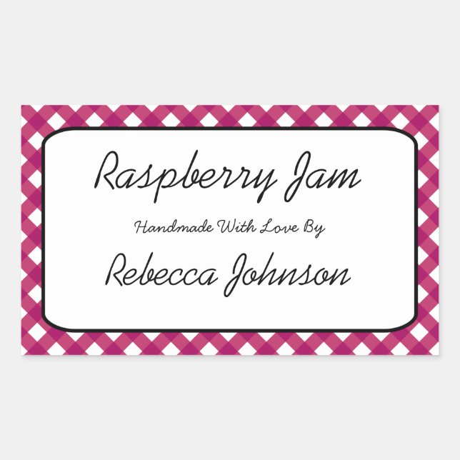 Raspberry Jam Personalizado Texto Jar Etiqueta (Anverso)