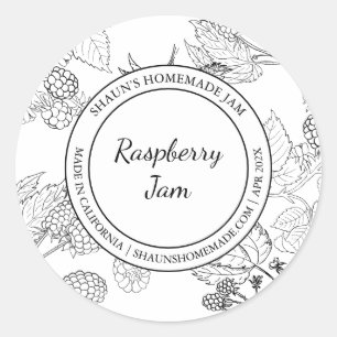Raspberry Jam Sketch Etiqueta moderna