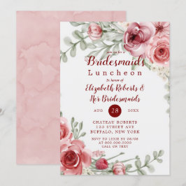 Raspberry Paint Peony Bridesmaids Luncheon