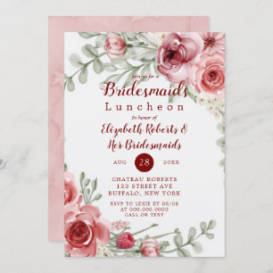 Raspberry Paint Peony Bridesmaids Luncheon