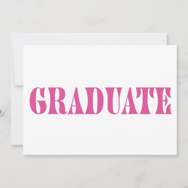 Raspberry Pink Modern Graduation Party Invitation (Anverso)