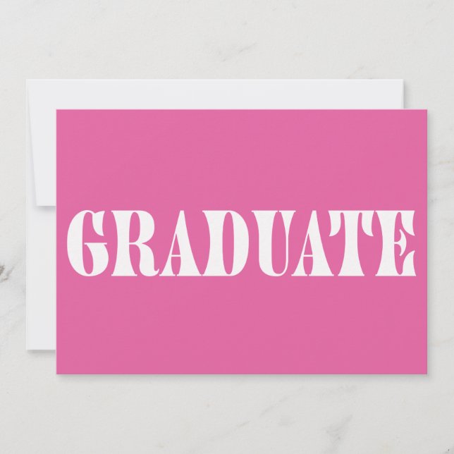 Raspberry Pink Modern Graduation Party Invitation (Anverso)