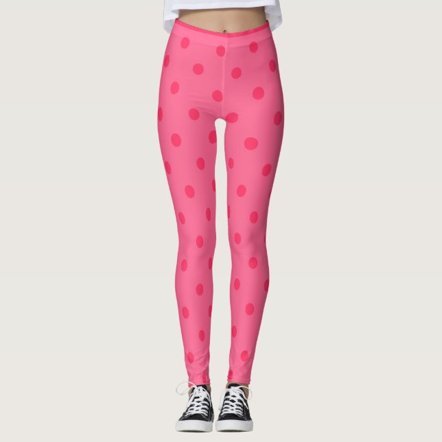 Raspberry Polka Dot Leggings (Anverso)