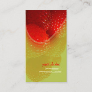 Raspberry, productos frescos, tarjetas de visita