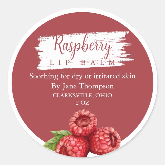 Raspberry Salve / Balo / Etiqueta de jabón (Anverso)