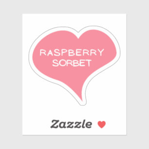 RASPBERRY SORBET Pegatina del corazón del amor de 
