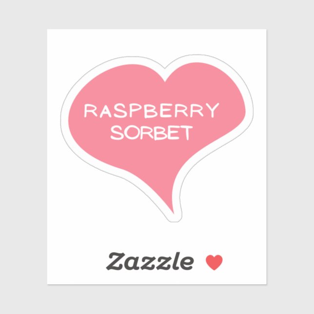 RASPBERRY SORBET Pegatina del corazón del amor de  (Hoja)
