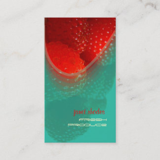 Raspberry, tarjetas de negocios de productos fresc